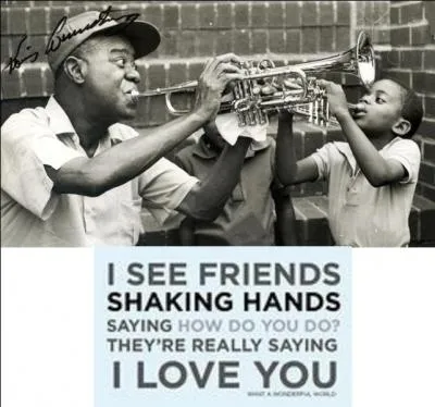 A vous de trouver le nom de cette chanson dont on parle d'arbres verts, de roses rouges, des ciels bleus, Les couleurs de l'arc-en-ciel En plus, ce souriant chanteur nous a bernés (pour la symbolique) sur sa date de naissance. Quelle est la chanson ?