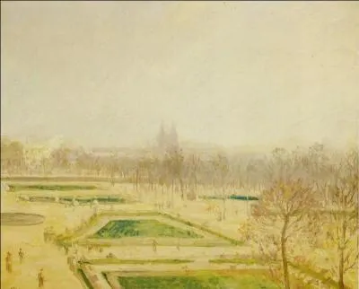 Qui a peint "Bassin des tuileries dans la brume" ?