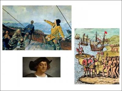 Le 6 décembre 1492 trois navires, la Santa Maria, la Niña et la …, arrivent en vue d’une l’île que Christophe Colomb baptise Hispaniola.