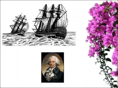 En 1766 ... quitte Nantes sur la Boudeuse, pour faire le tour du monde.
 Il sera rejoint à Rio de Janeiro par le vaisseau l’Etoile, ayant à son bord le botaniste Commerson.