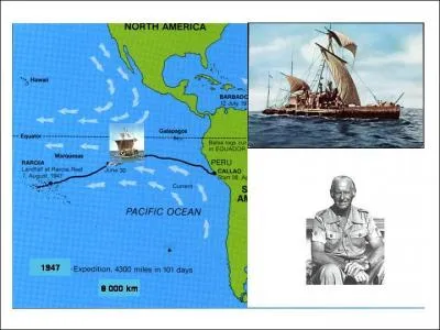 Thor Heyerdahl, anthropologue norvégien, réussit à rallier Callao (Pérou) aux îles Tuamotu à l’aide d’un radeau de troncs de balsa, le …. Il voulait prouver que le peuplement de la Polynésie avait pu venir de l’est.