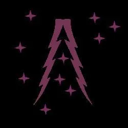 Éclair violet en fourche sur fond noir, il s'agit de la maison :