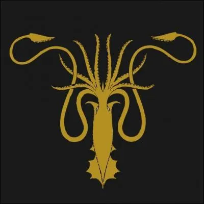 Kraken doré sur fond noir, il s'agit de la maison :