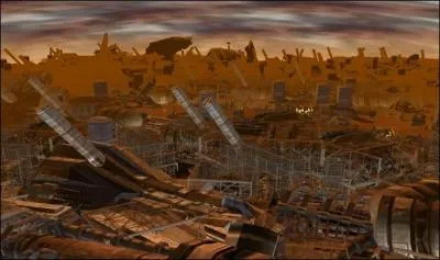 Sur quelle plan&egrave;te peut-on voir ce paysage telle une d&eacute;chetterie ?