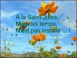 Imaginons-nous à la Saint-Jules, avec un temps fort mauvais. Combien de temps faudra-t-il attendre pour que le temps redevienne ensoleillé ?