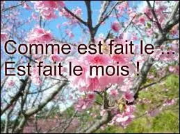 Essayez de compléter ce proverbe : "Comme est fait le ... est fait le mois".