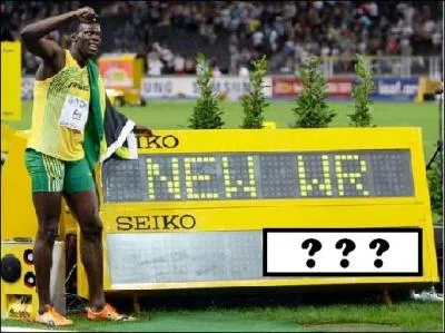Le 16 août 2009, lors du Championnat du monde d'athlétisme, le Jamaïcain Usain Bolt a battu le record du monde au 100 mètres. En combien de temps a-t-il parcouru cette distance ?