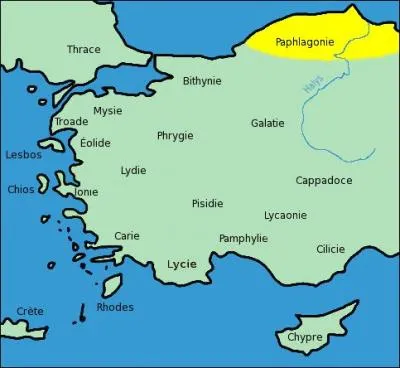« Les Paphlagoniens, eux, suivaient le vaillant Pylémène, du pays des Énètes, terre des mules sauvages..." Mais où se trouvait la Paphlagonie ?