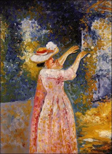 Qui a peint "La colonne de fleurs" ?