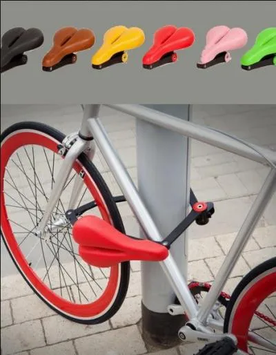 Voilà une selle de vélo qui se change en antivol.