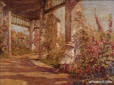 Qui a peint "Fillette au jardin, la pergola" ?