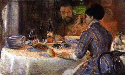 Qui a peint "Sous la lampe" ?