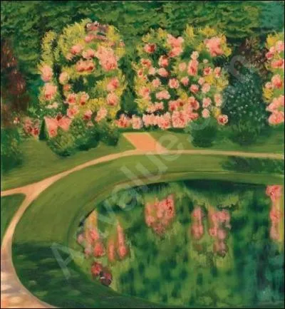 Qui a peint "Bassin dans le jardin" ?