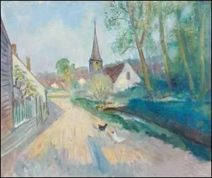 Qui a peint "L'église de Courgent au printemps" ?