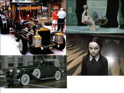 Vous aimez le morbide, la mort ? Oui ? Vous devez appartenir à cette famille Mais qui pourriez-vous être ? Gomez ? la Main ? Machin ? Je vous laisse choisir Pour la voiture, peut-être est-ce un hot-road déjanté ou une voiture plus ou moins classique...
Quelle est cette voiture ?
Quel est ce film ?