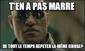 Pour qu'une personne arrête de répéter toujours la même chose, il faudrait qu'elle ...