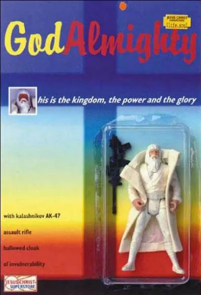 Dans la série les jouets invraisemblables, en voici un avec la délicate liste de ses armes décrites à gauche. Le pire est que... ?