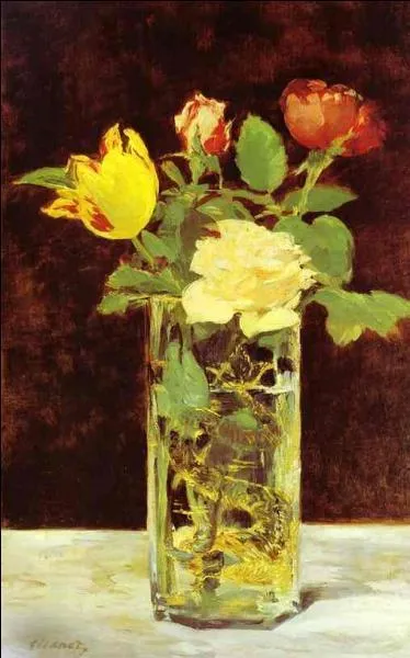 Qui a peint "Roses et tulipes dans un vase" ?