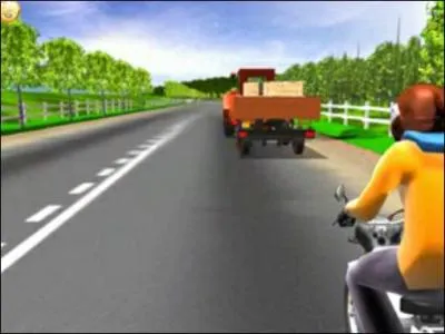 Le camion roule très doucement :