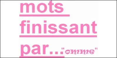 Ces mots finissent par le son [-omme]. Lequel n'existe pas ?