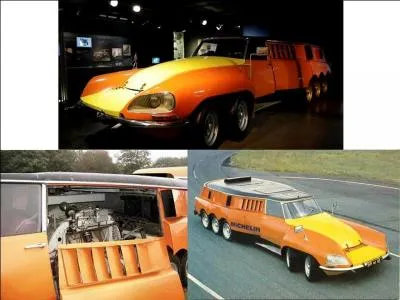 Regardez la photo. Il paraît plutôt bizarre ce véhicule, n'est-ce pas ? C'est un véhicule permettant de tester les pneumatiques sur route mais, en respectant les conditions exigées dans un laboratoire. La roue testée n'est pas visible, elle est au centre du véhicule.
Quel est le constructeur de ce véhicule ?
Comment est-il surnommé ?