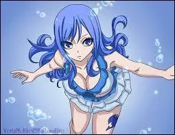 Elle est une Mage d'Eau qui, avant de faire partie de Fairy Tail, était une mage de Rang-S de la Guilde Phantom Lord où elle était l'une des 4 Éléments. Elle est folle amoureuse de Grey, qui est-elle ?