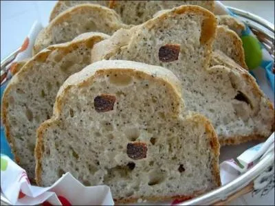 Ce pain très digeste peut associer sa saveur de noisette à celle de fruits.
Quels sont ceux que nous y avons incorporés ?