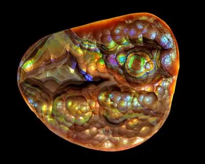 Les reflets de l'agate de feu sont dus à :