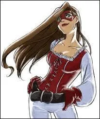 Avec qui fait-elle sa tenue de rose écarlate ?