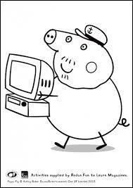 De quelle couleur est le vêtement de Papi Pig ?