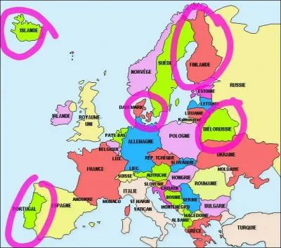 Combien y a-t-il de pays entourés sur cette image ?