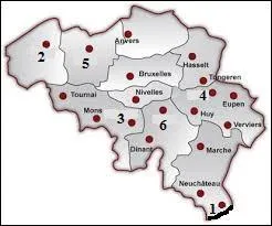 Quelles villes désignent les numéros 1 et 2 ? (voir carte ci-contre)
