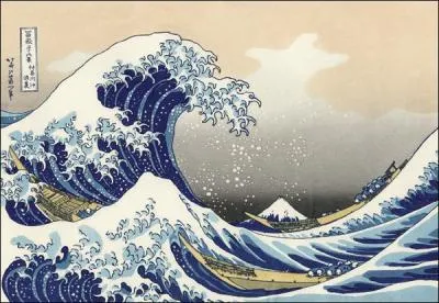 Un autre peintre. Qui est l'auteur de ce tableau très célèbre intitulé : ' La Grande Vague de Kanagawa' et nous montre une mer dans un style très personnel ?