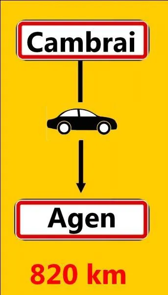 Je fais le voyage en voiture à une vitesse moyenne de 65 km à l'heure environ. Quelle est la durée du trajet ?
