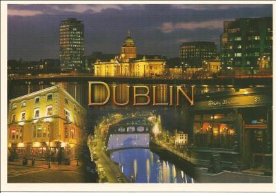 Magnifique vue de la ville de Dublin illuminée ! De quel pays est-elle la capitale ?