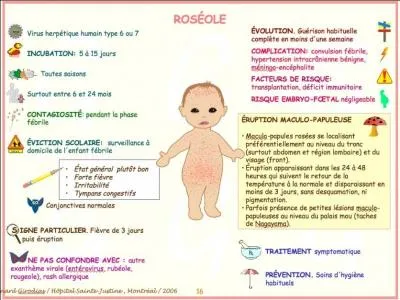La roséole ressemble à une rougeole très atténuée.