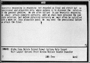 De quand date le logiciel de traitement de texte Microsoft ?