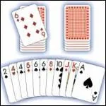 Chacun des 4 joueurs dispose de 11 cartes, le reste est posé face cachée sur la table, première carte retournée. Il faut présenter des alignements de 3 cartes minimum de même valeur, la couleur importe peu. Il s'agit.