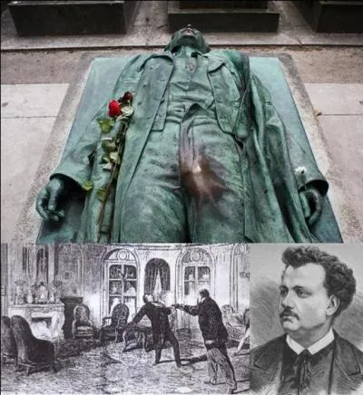 Jules Danou était un sculpteur de la fin du XIXe siècle. Il a réalisé le gisant d'Yvan Salmon (au cimetière du Père-Lachaise) qui était un journaliste. Yvan Salmon a été victime d'un meurtre politique commis par le prince Pierre-Napoléon Bonaparte, parent de l'empereur Napoléon III.
Le nom d'Yvan Salmon est son vrai nom.
Quel est son pseudo ?
