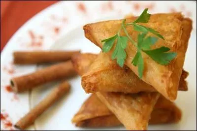 Goûteuse déclinaison de brick dont la composition se fait avec de la viande hachée de votre choix et des tétragones. Quel est ce légume que l'on incorpore à la préparation ?