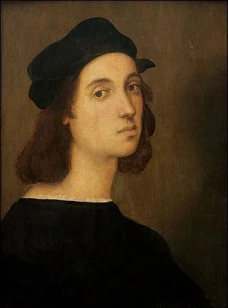 Le peintre italien dont vous voyez l'autoportrait, est né le 6 avril 1483 et mort 37 ans plus tard, le jour de son anniversaire. Quel est son nom ?