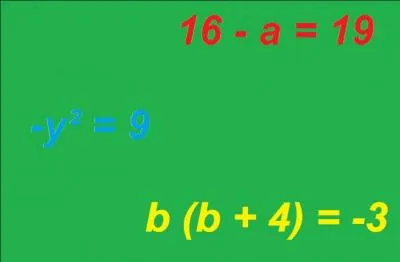 Parmi les équations suivantes, quelles sont celles qui ont le nombre -3 comme solution ?