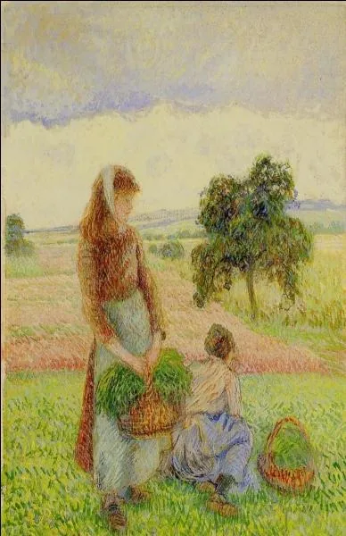 Qui a peint "Paysannes portant un panier" ?