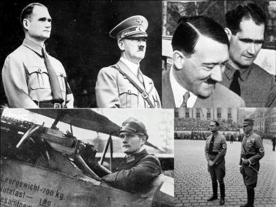 Allons en Allemagne. C'est le N°2 du régime nazi jusqu'en 1941. Il a été emprisonné avec son « chef » à la suite d'une tentative de coup d'Etat. Pilote d'avion émérite, il tente de réaliser un arrangement avec les Britanniques ?