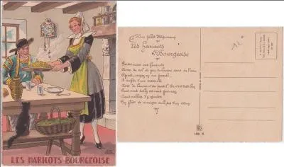 Cette carte présentant une recette de haricots à la bourgeoise pourrait être faite avec des cocos. Qui vous l'envoie ?