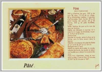 Vous avez la recette sur la carte postale, il est donc facile d'en trouver la région... avec mes sabots, dondaine...