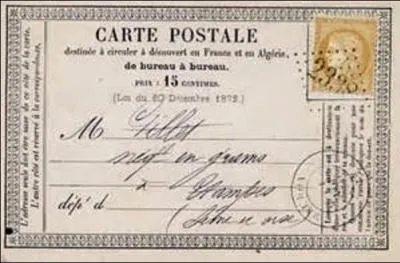 Le 22 décembre 1872, la loi des finances accepte de façon officielle d'introduire la carte postale en France, en vente exclusivement dans les bureaux de poste à partir du 15 janvier 1873 jusqu'en 1875. Certains artisans et sociétés n'hésitent pas à en fabriquer et à s'en servir comme publicité. Combien se vendit-il environ de cartes lors de sa première semaine de commercialisation ?