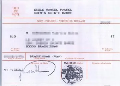 Cette carte sert lors des élections municipales.