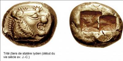 Les pièces de monnaie sont apparues réellement vers 650 avant JC. Elles ont pour origine la Lydie (Turquie actuelle).
Savez-vous en quel métal ont été réalisées ces premières pièces ?