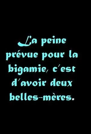 'La bigamie consiste à avoir une femme de trop ; la monogamie aussi. ' Indice : Pantin.